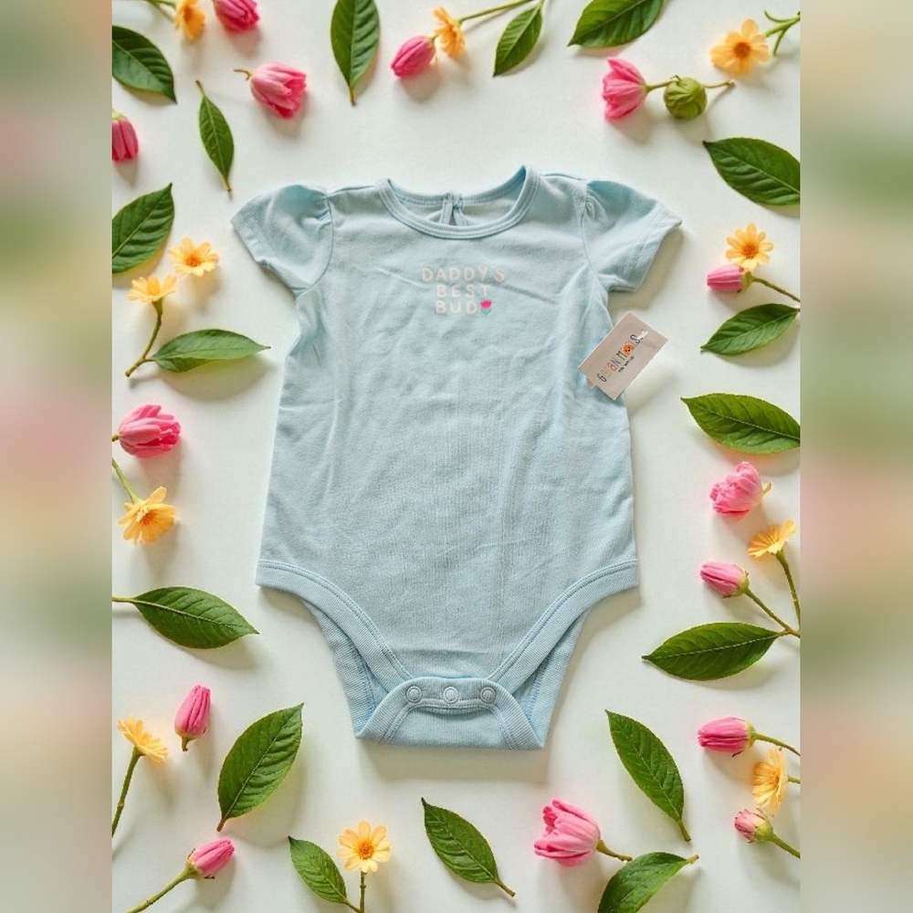 Garanimals Light Blue Baby Bodysuit Sz 6-9m